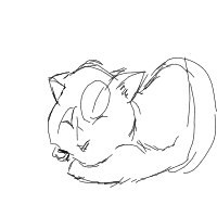 sleeping cat drawing by punpun in Artbitrator