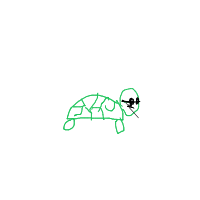 turtle with glasses drawing by rara in Artbitrator