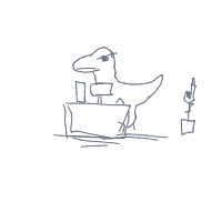 dinosaur in modern office drawing by guest-dgf8aiwmh in Artbitrator