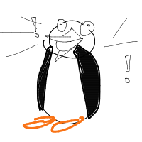 excited penguin drawing by dystq in Artbitrator
