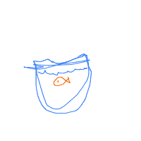 fish in bowl drawing by knevill in Artbitrator