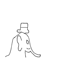 elephant with a hat drawing by sagat in Artbitrator