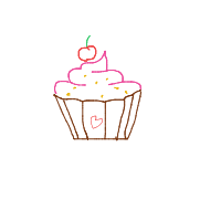 cupcake with cherry drawing by guest-6viz74dbr in Artbitrator
