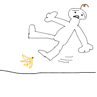 slipping on banana peel drawing by guest-6viz74dbr in Artbitrator