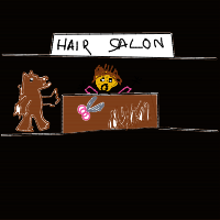 werewolf at hair salon drawing by mamalezigg in Artbitrator