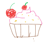 cupcake with cherry drawing by guest-6viz74dbr in Artbitrator