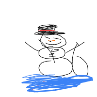 waving snowman drawing by guest-0mk0r4owm in Artbitrator