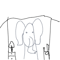 elephant in room drawing by e_beast in Artbitrator