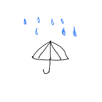 umbrella in rain drawing by ebad in Artbitrator