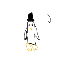 penguin with a hat drawing by guest-blxkmukiz in Artbitrator