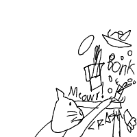 cat knocking things off table drawing by guest-wirc8fdz9 in Artbitrator