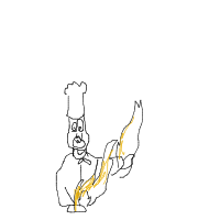 chef on fire drawing by guest-oya05zk8z in Artbitrator