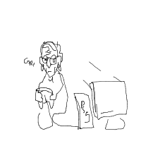 grandma playing video games drawing by guest-oya05zk8z in Artbitrator