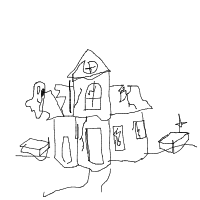 haunted house drawing by guest-w96fq1xk5 in Artbitrator