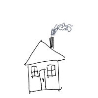 house with chimney drawing by guest-4fmhztf9w in Artbitrator