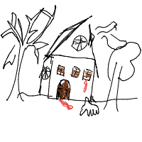 haunted house drawing by llaze in Artbitrator