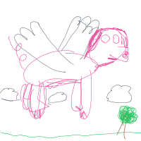 when pigs fly drawing by llaze in Artbitrator