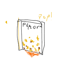 popcorn popping drawing by norad1122 in Artbitrator