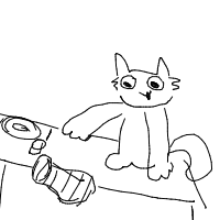 cat knocking things off table drawing by guest-xkjxqtzwu in Artbitrator