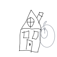 house with chimney drawing by neveahcherry in Artbitrator