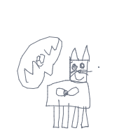 cat with tie drawing by neveahcherry in Artbitrator