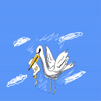 seagull stealing chips drawing by adelline in Artbitrator
