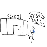 first day of school drawing by fruit_loops1 in Artbitrator