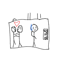 awkward elevator drawing by fruit_loops1 in Artbitrator