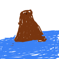 underwater volcano drawing by aerial in Artbitrator