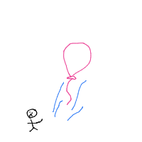 balloon floating away drawing by victoria in Artbitrator