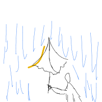 umbrella in rain drawing by geeeweerstag in Artbitrator