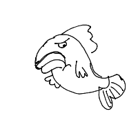 grumpy fish drawing by nnatzz in Artbitrator