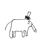 elephant with a hat drawing by guest-0yfp0jnvh in Artbitrator