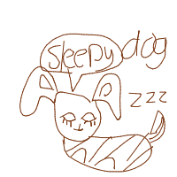 sleepy dog drawing by pinktiger23 in Artbitrator