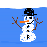 waving snowman drawing by pinktiger23 in Artbitrator