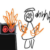 chef on fire drawing by pinktiger23 in Artbitrator