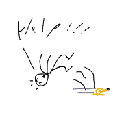 slipping on banana peel drawing by guest-x2f3cch48 in Artbitrator