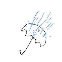 umbrella in rain drawing by guest-4f6wefeq0 in Artbitrator