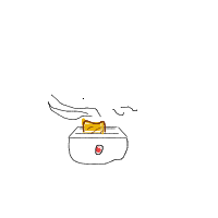 bread in toaster ejecting drawing by latrizomik in Artbitrator