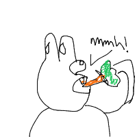 rabbit eating carrot drawing by guest-atmre36ep in Artbitrator