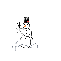 waving snowman drawing by meow_meow123 in Artbitrator