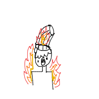 chef on fire drawing by meow_meow123 in Artbitrator