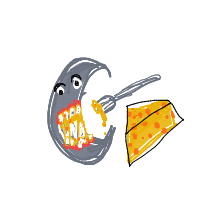 moon eating cheese drawing by meow_meow123 in Artbitrator