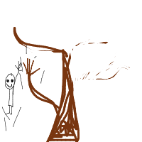 tree giving high five drawing by meow_meow123 in Artbitrator