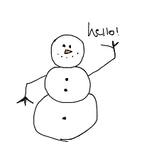 waving snowman drawing by guest-swl5789w0 in Artbitrator