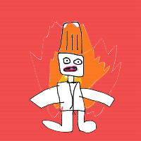 chef on fire drawing by guest-swl5789w0 in Artbitrator