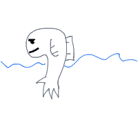 grumpy fish drawing by meow_meow123 in Artbitrator