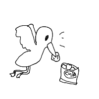 seagull stealing chips drawing by guest-2istzj3kz in Artbitrator