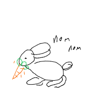 rabbit eating carrot drawing by guest-ir5mjmaed in Artbitrator