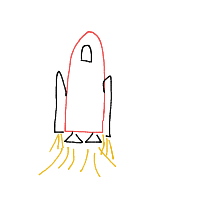 rocket ship drawing by adzwinz123 in Artbitrator